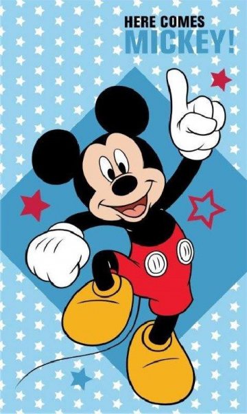 Dětský bavlněný ručník Mickey hvězdičky - froté - 50 x 30 cm - Detexpol