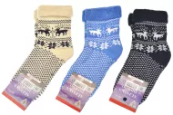 Dámské termo zdravotní ponožky ALJAŠKA - 3 páry, se sobem a vločkou, mix barev, velikost 35-38