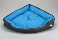 Trojuhelníkový pelíšek pro psy s vyndávacím polštářem - modrý (62x52x16cm)
