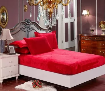 Mikroflanelové prostěradlo Elegance - červené - BedStyle - 90 x 200 cm