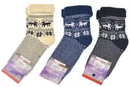 Dámské termo zdravotní ponožky ALJAŠKA - 3 páry, se sobem a vločkou, mix barev, velikost 39-42