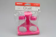 Plastová slánka s pepřenkou BANQUET Cruet - růžová (11x11cm)
