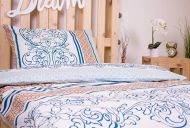 Bavlněné povlečení - Ornamenty modro-béžové - 140 x 200 cm + 70 x 90 cm - BedStyle