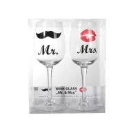 Sada sklenic na víno Mr. & Mrs.