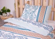 Bavlněné povlečení - Ornamenty modro-béžové - 140 x 200 cm + 70 x 90 cm - BedStyle