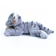 Plyšová ležící kočka - šedá - 18 cm - Rappa
