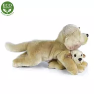 Plyšový labrador se štěňátkem - ležící - 25 cm - Rappa