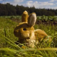 Plyšový ležící králík - hnědý - 23 cm - Rappa
