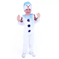 Dětský kostým sněhulák s čepicí a modrou šálou (M)