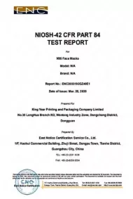 Respirační rouška NIOSH FFP2 - 1ks