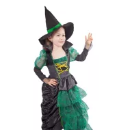 karnevalový kostým + klobouk čarodějnice zelená vel. S