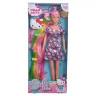 Panenka Steffi s duhovými vlasy - s šaty od Hello Kitty - Simba