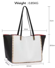 LS Fashion Moderní kabelka LS00477 - černobílá