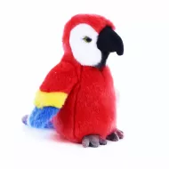 plyšový papoušek červený, 18 cm