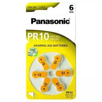 Baterie pro audioprotetiku - 6x PR-10B6 - Panasonic