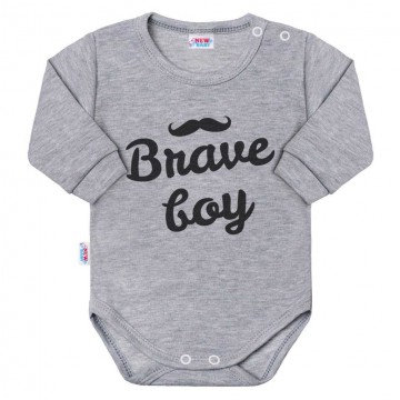 Kojenecké body s dlouhým rukávem New Baby Brave boy šedé Kojenecké body s dlouhým rukávem New Baby Brave boy šedé