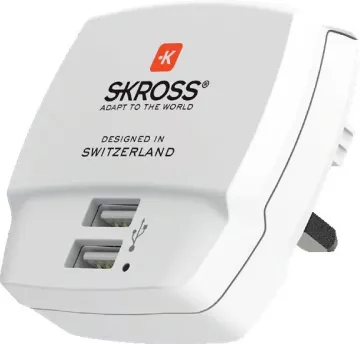 USB nabíjecí adaptér DC10UK pro UK - 2400 mA - 2x USB výstup - SKROSS