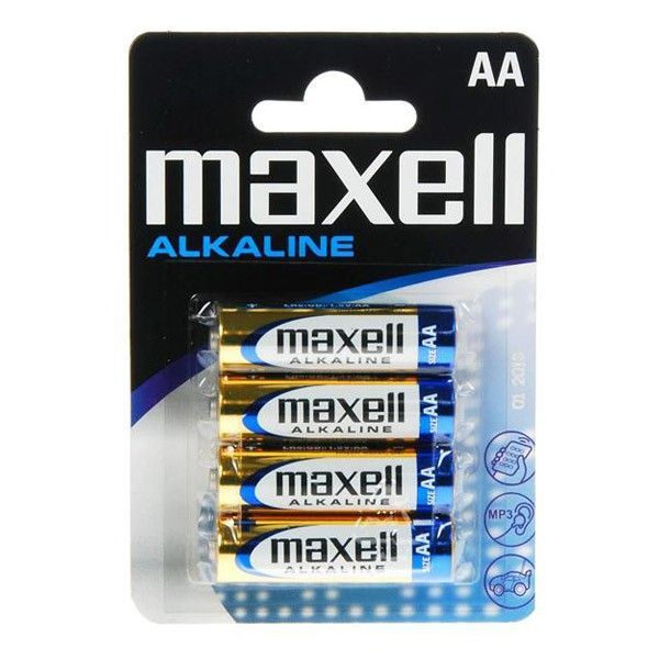 Alkalické baterie Maxell PK4 - 1.5V - 4x AA baterie Alkalické baterie Maxell PK4 - 1.5V - 4x AA baterie
