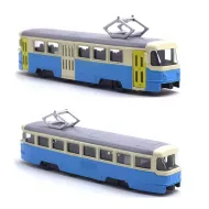 Kovová tramvaj Tatra T3 - 18,5 cm - modrá