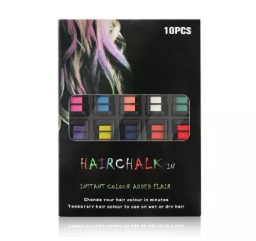 Hřebeny s omyvatelnými barevnými křídami na vlasy – 10 barev