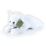Plyšová kočka ležící bílá 18 cm
