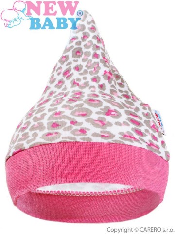 Kojenecká čepička New Baby Leopardík růžová Kojenecká čepička New Baby Leopardík růžová