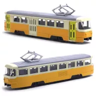 Kovová tramvaj Tatra T3 - 18,5 cm - žlutá