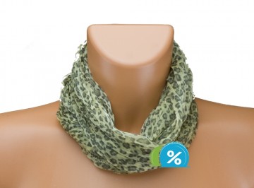 Tunelový šátek s kamínky, leopard - žlutý Tunelový šátek s kamínky, leopard - žlutý