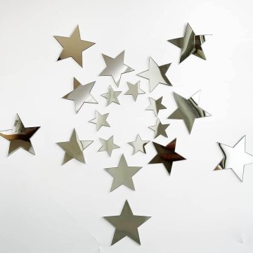 Zrcadlové samolepky hvězdy - 25 ks
