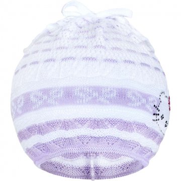 Pletená čepička-šátek New Baby kočička fialová Pletená čepička-šátek New Baby kočička fialová