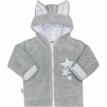 Zimní dětská mikina New Baby Ušáček šedá Zimní dětská mikina New Baby Ušáček šedá