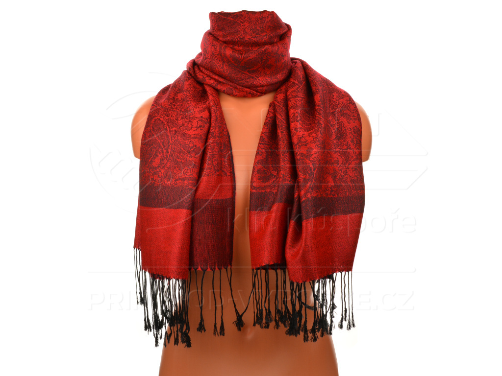 Dámská klasická šála - elegance, 30x180 - červená Dámská klasická šála - elegance, 30x180 - červená