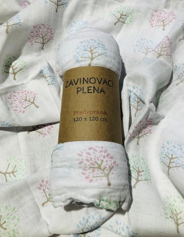 Zavinovací předepraná plena s potiskem Strom 120/120 Zavinovací předepraná plena s potiskem Strom 120/120