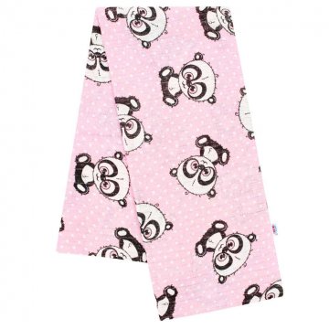 Bavlněná plena s potiskem New Baby růžová panda s bílou tečkou Bavlněná plena s potiskem New Baby růžová panda s bílou tečkou