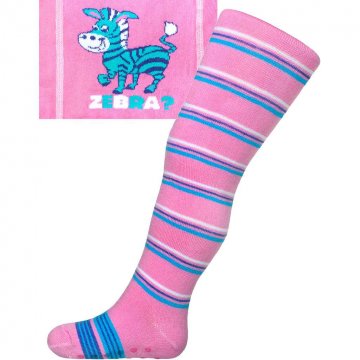 Bavlněné punčocháčky New Baby s ABS růžové zebra s pruhy Bavlněné punčocháčky New Baby s ABS růžové zebra s pruhy