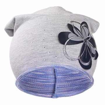 Podzimní dětská čepička New Baby květinka fialová Podzimní dětská čepička New Baby květinka fialová