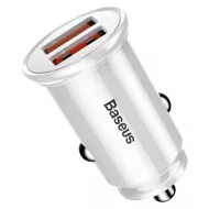 Autonabíječka 3.0 BS-C19Q1 - 2x USB - 30 W - bílá - Baseus