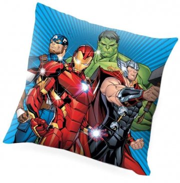 EUROSWAN Svítící LED polštářek Avengers Polyester, 40/40 cm EUROSWAN Svítící LED polštářek Avengers Polyester, 40/40 cm