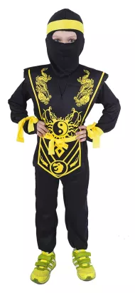 karnevalový kostým NINJA černo-žlutý vel. M