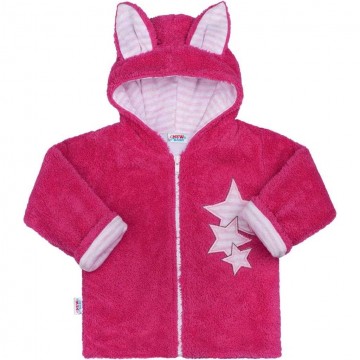 Zimní dětská mikina New Baby Ušáček tmavě růžová Zimní dětská mikina New Baby Ušáček tmavě růžová