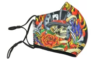 Textilní rouška na více použití - Lebka s kloboukem a smrťákem