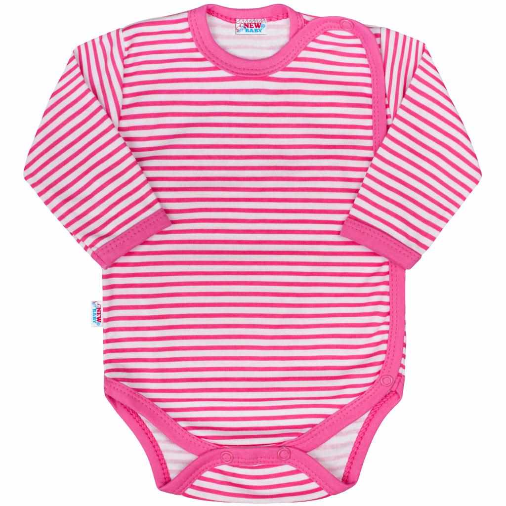 Kojenecké celorozepínací body New Baby Classic II s růžovými pruhy Kojenecké celorozepínací body New Baby Classic II s růžovými pruhy