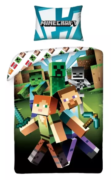 Bavlněné povlečení - Minecraft a monstra - 140 x 200 cm - Halantex