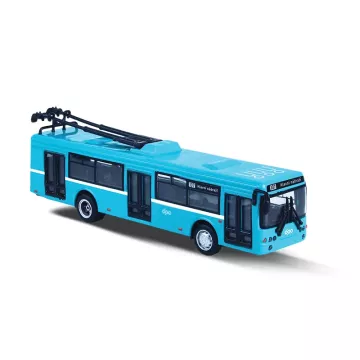 Kovový trolejbus - DPO Ostrava - modrý - 16 cm - Rappa